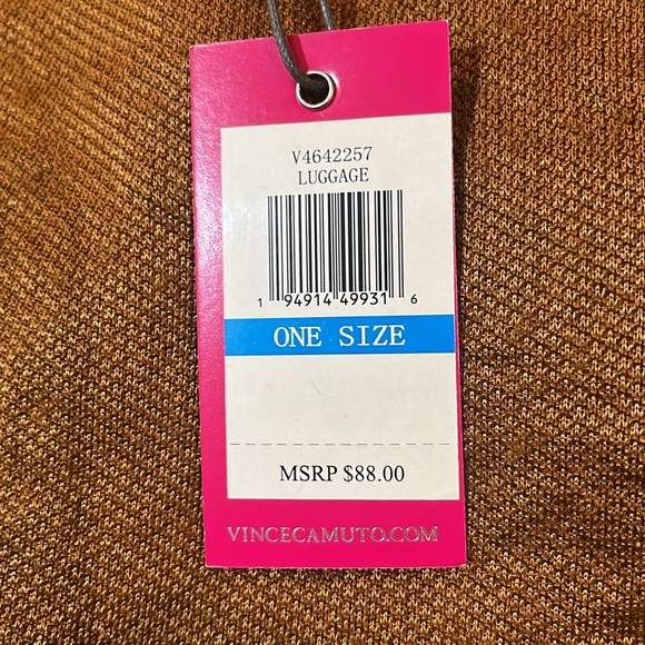 NWT- Vincent Camuto Amazingly Soft Camel Wrap/ removable belt /tortoise buttons - Picture 9 of 14